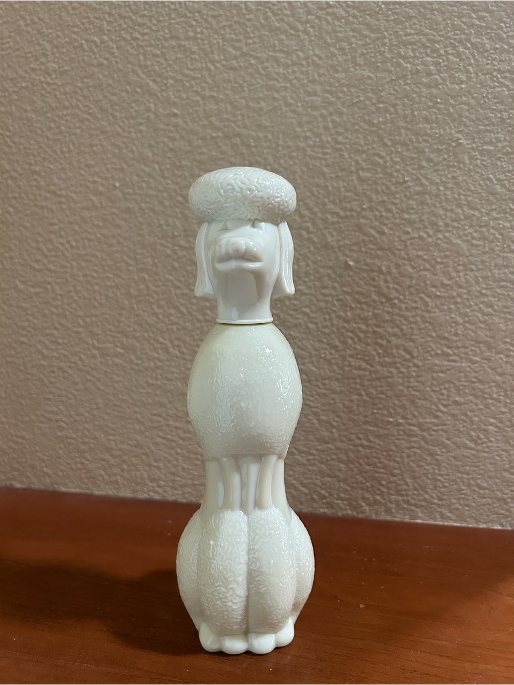 Avon White Poodle Body Wash Bottle - Sculpted Collectible